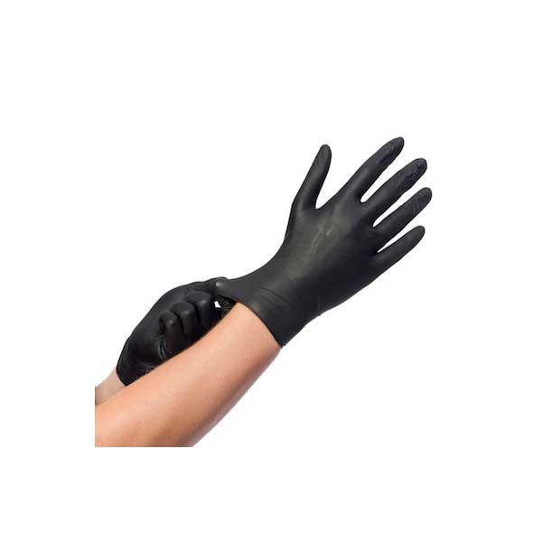 Poedervrije handschoenen zwart medium